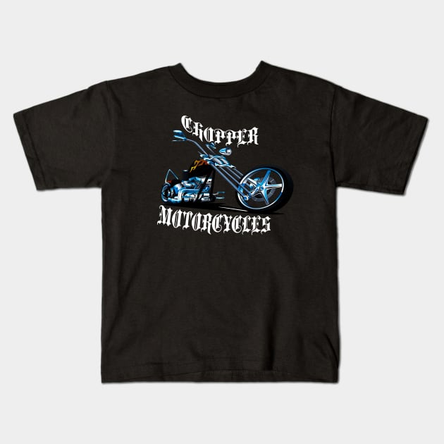 American Chopper Motorcycles Kids T-Shirt by JeffDesign